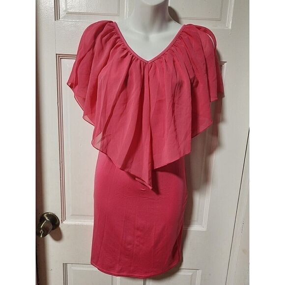 Summer Style Off Shoulder Casual Dresses Ruffle Pink Dress - Picture 7 of 10